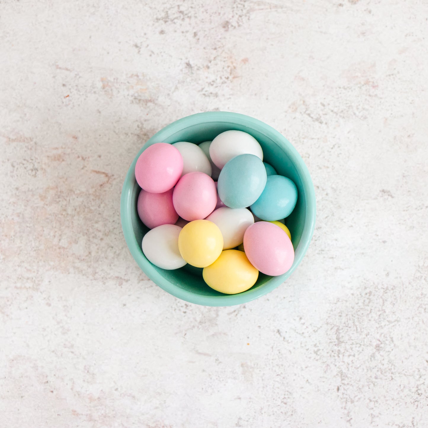 Colored eggs with almonds