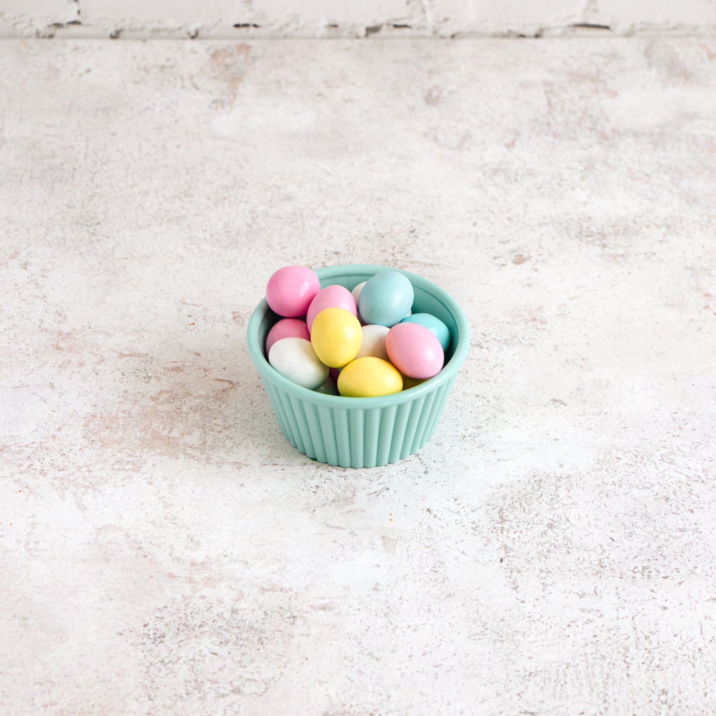 Colored eggs with almonds